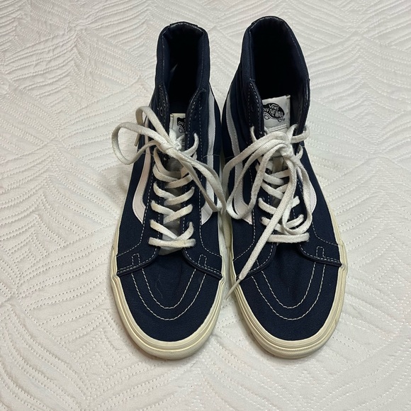 Vans Old Skool Men’s Blue Canvas High Top Sneakers. Size 12 - Picture 2 of 7